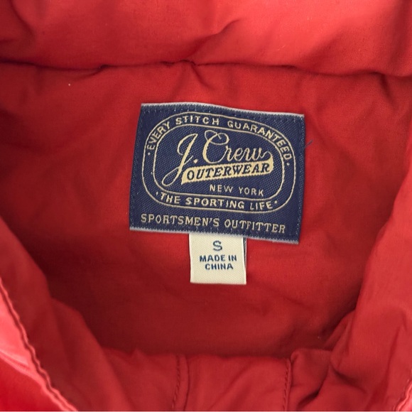 J. Crew Red Lightweight Outerwear Windbreaker Full Zip Bomber Jacket - Picture 3 of 7
